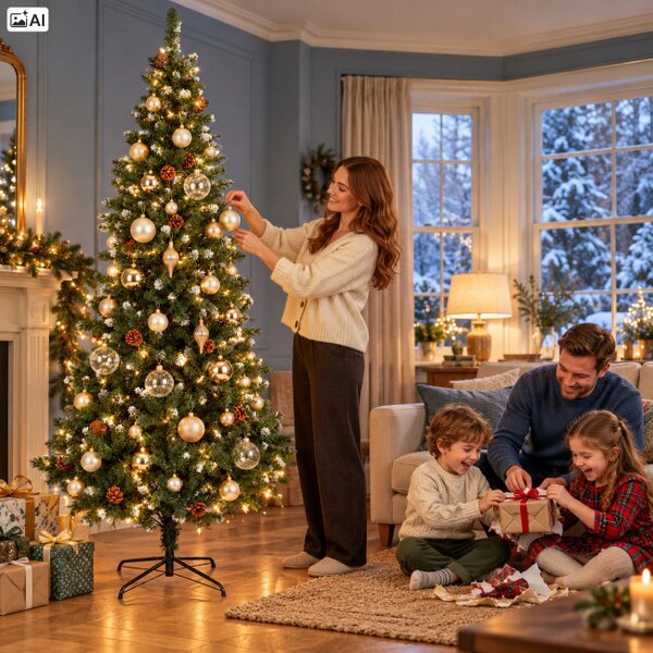 Vianočný stromček so šiškami MERRY 220 cm