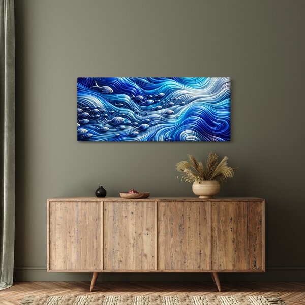 Obraz – Ryby vo vlnách (120x50 cm)