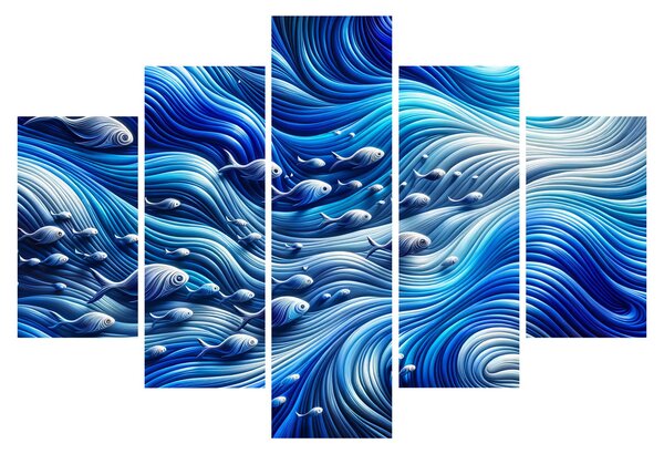 Obraz – Ryby vo vlnách (150x105 cm)