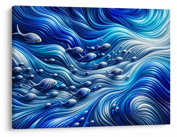 Obraz – Ryby vo vlnách (70x50 cm)