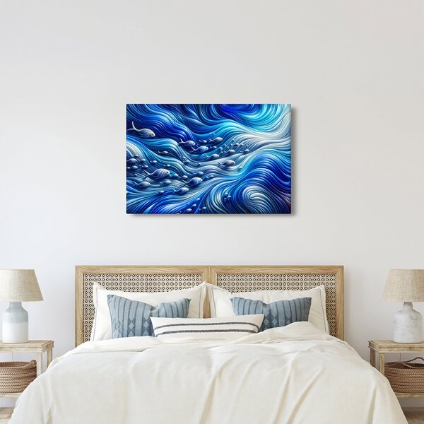 Obraz – Ryby vo vlnách (90x60 cm)