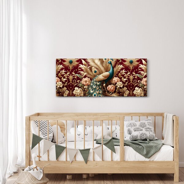 Obraz – Elegantný páv (120x50 cm)