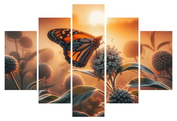 Obraz – Motýľ v zapadajúcom slnku (150x105 cm)