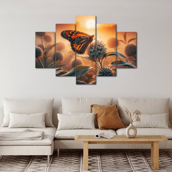 Obraz – Motýľ v zapadajúcom slnku (150x105 cm)
