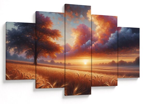 Obraz – Západ slnka na poli (150x105 cm)
