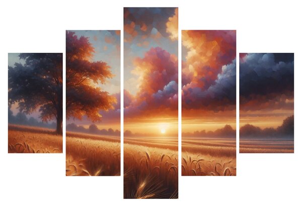 Obraz – Západ slnka na poli (150x105 cm)