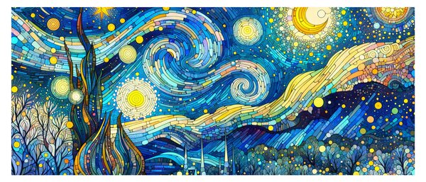 Obraz – Mozaika hviezdnej noci (120x50 cm)