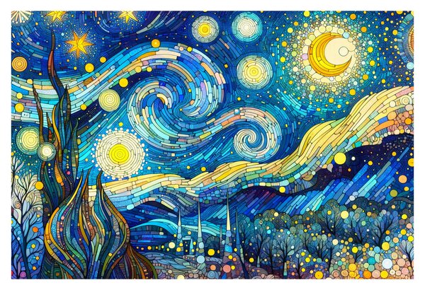 Obraz – Mozaika hviezdnej noci (90x60 cm)