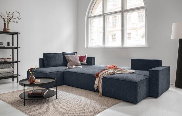 SEDACIA SÚPRAVA, textil, tmavomodrá MID.YOU - Sedačky, Online Only