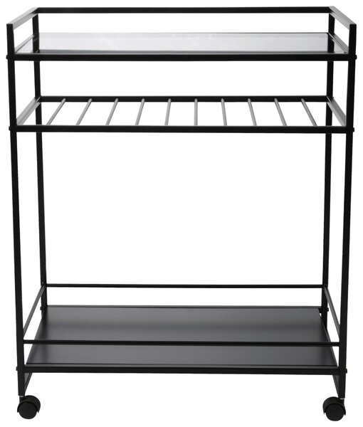 SERVÍROVACÍ VOZÍK, čierna, 70/37/86 cm - Barový nábytok, Online Only