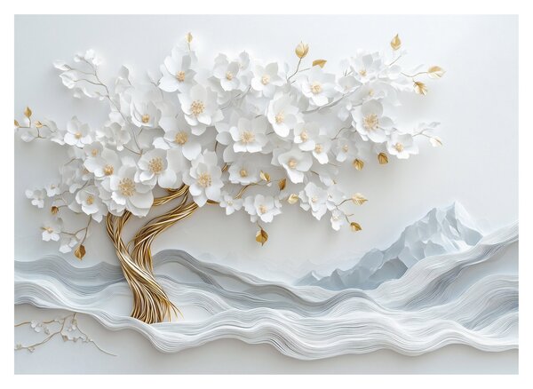 Sklenený obraz – 3D elegantný strom života (70x50 cm)