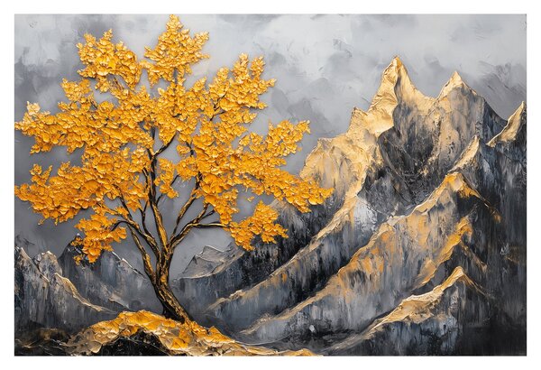 Obraz – Zlatý strom v horách (90x60 cm)