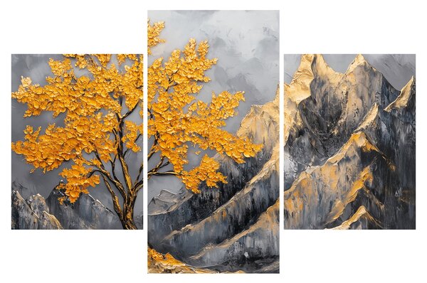 Obraz – Zlatý strom v horách (90x60 cm)