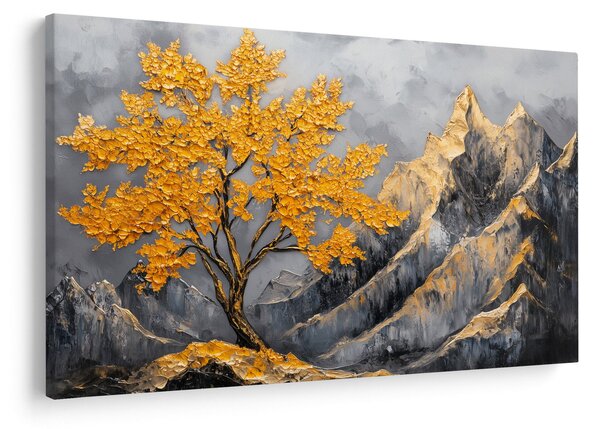 Obraz – Zlatý strom v horách (90x60 cm)