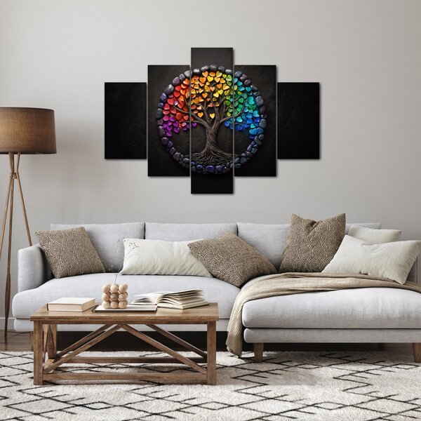 Obraz – Strom plný farebných sŕdc (150x105 cm)