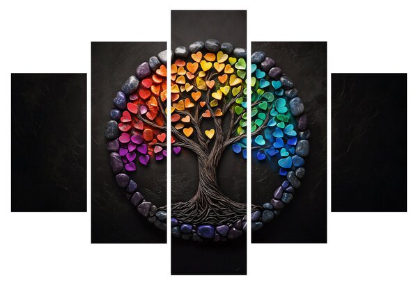 Obraz – Strom plný farebných sŕdc (150x105 cm)