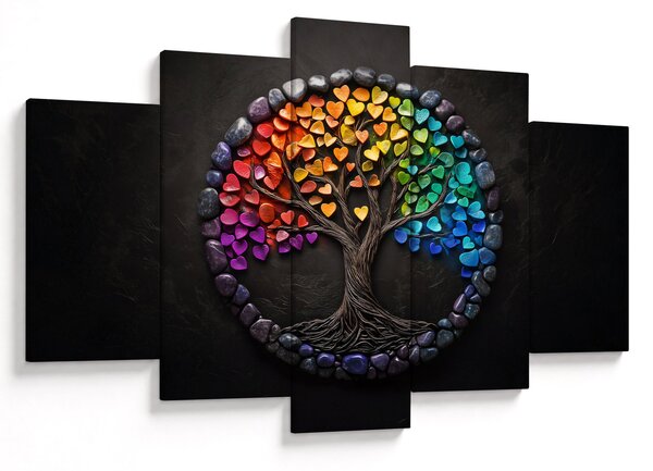 Obraz – Strom plný farebných sŕdc (150x105 cm)