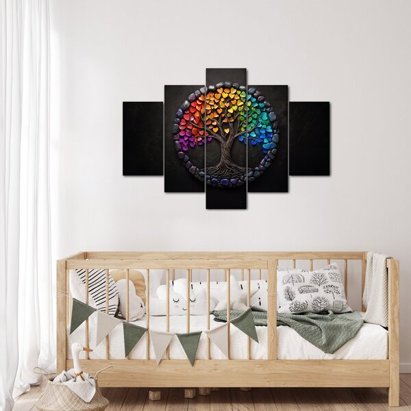 Obraz – Strom plný farebných sŕdc (150x105 cm)