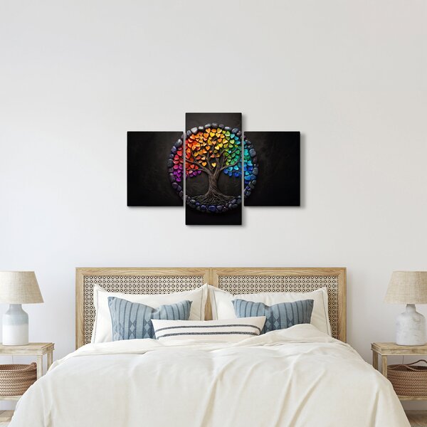 Obraz – Strom plný farebných sŕdc (90x60 cm)