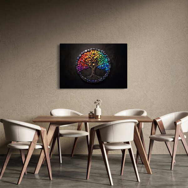Obraz – Strom plný farebných sŕdc (90x60 cm)