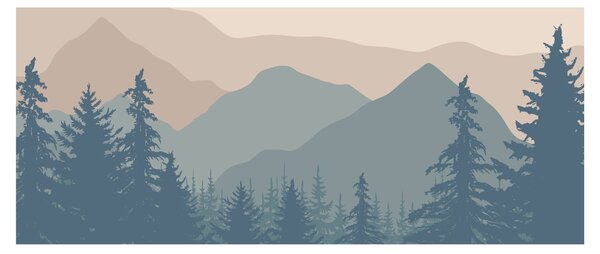 Obraz - Tyrkysové hory N⁰2 (120x50 cm)