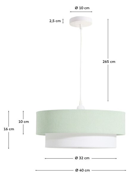 Biely/tyrkysovomodrý detský luster s textilným tienidlom Bianella – Kave Home
