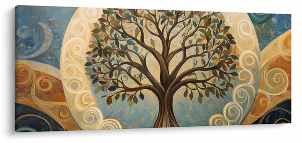 Obraz – Strom života a špirály (120x50 cm)