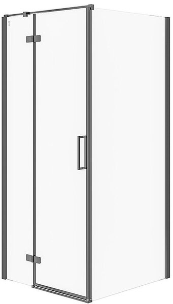 Cersanit Jota sprchovací kút 90x90 cm obdĺžniková čierna matné/priehľadné sklo S160-003