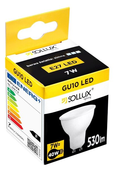 Neutrálna LED žiarovka GU10, 7 W – Sollux