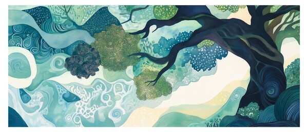 Obraz – Zelená koruna stromu života (120x50 cm)