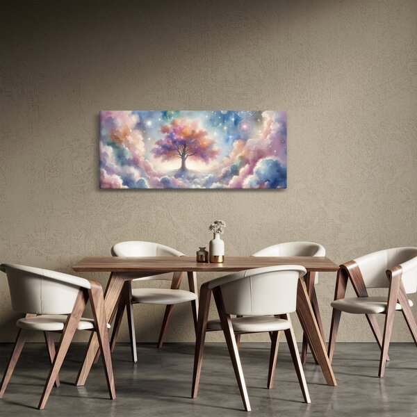 Obraz – Strom života v oblakoch (120x50 cm)