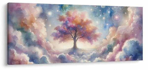 Obraz – Strom života v oblakoch (120x50 cm)