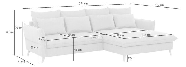 ROHOVÁ SEDAČKA, textil, modrá Livetastic - Sedačky, Online Only