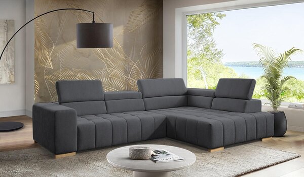 ROHOVÁ SEDAČKA, textil, grafitová Livetastic - Sedačky, Online Only