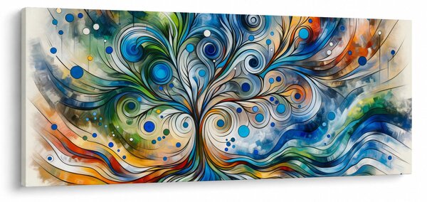 Obraz – Farebný energetický strom (120x50 cm)