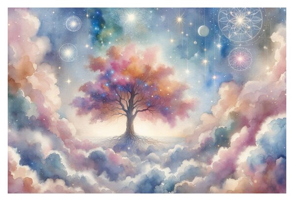Obraz – Strom života v oblakoch (90x60 cm)