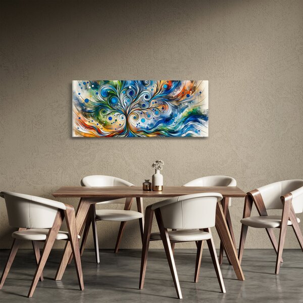 Obraz – Farebný energetický strom (120x50 cm)