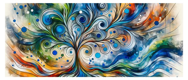 Obraz – Farebný energetický strom (120x50 cm)