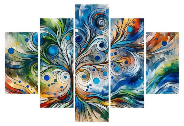 Obraz – Farebný energetický strom (150x105 cm)