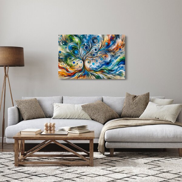 Obraz – Farebný energetický strom (90x60 cm)