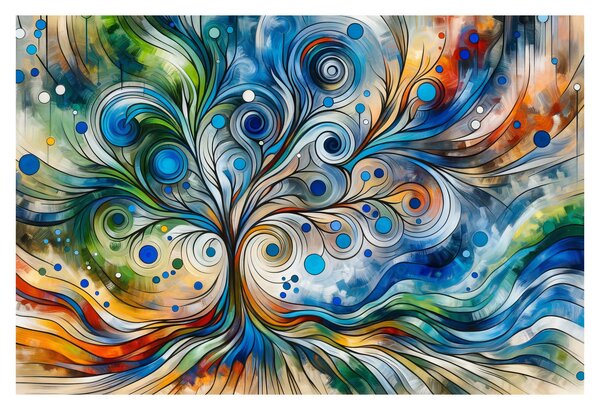 Obraz – Farebný energetický strom (90x60 cm)