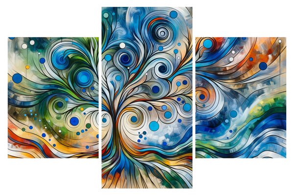 Obraz – Farebný energetický strom (90x60 cm)
