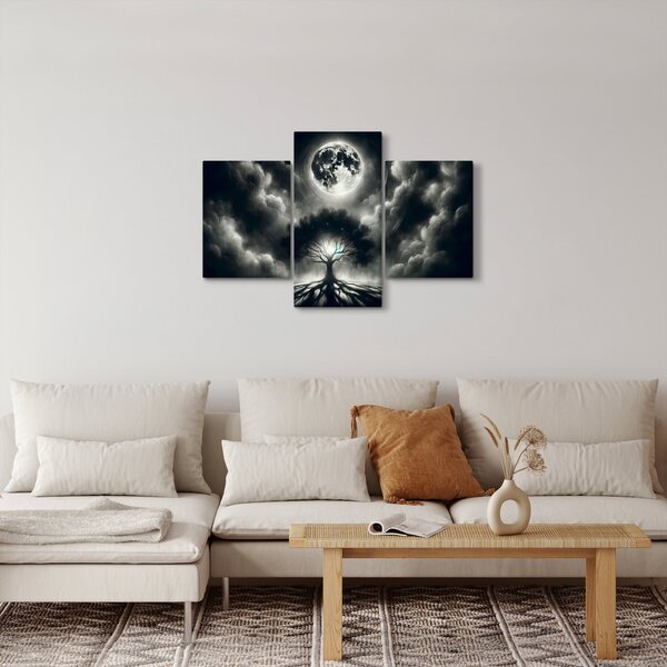 Obraz – Čiernobiely strom v splne (90x60 cm)