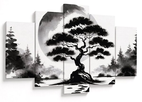 Obraz – Čiernobiela bonsai (150x105 cm)