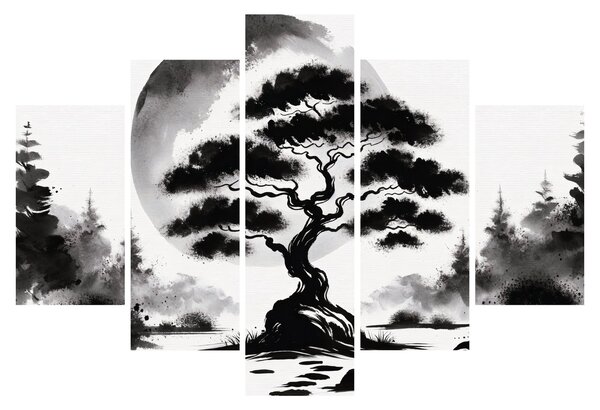 Obraz – Čiernobiela bonsai (150x105 cm)