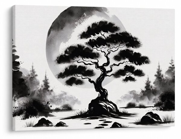 Obraz – Čiernobiela bonsai (70x50 cm)