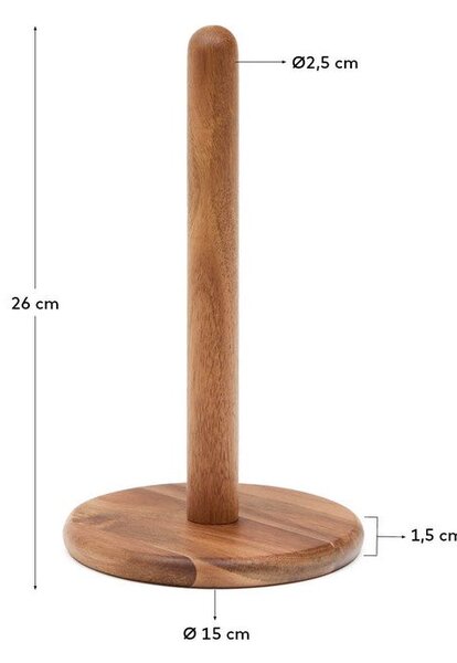 Drevený stojan na papierové utierky v prírodnej farbe ø 15 cm Nukha – Kave Home