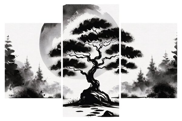 Obraz – Čiernobiela bonsai (90x60 cm)