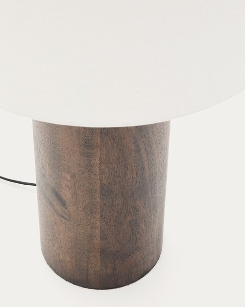 Biela/v tmavoprírodnej farbe stojacia lampa s textilným tienidlom (výška 110 cm) Marga – Kave Home
