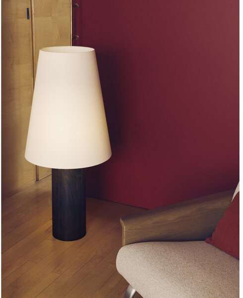 Biela/v tmavoprírodnej farbe stojacia lampa s textilným tienidlom (výška 110 cm) Marga – Kave Home